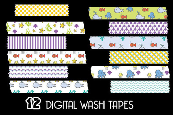 Download Sea Animals Cliparts Washi Tapes - Sea animals clipart Collection