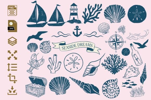 Download Nautical Clipart Set- PNG &amp; SVG Bundle - Nautical clipart Collection