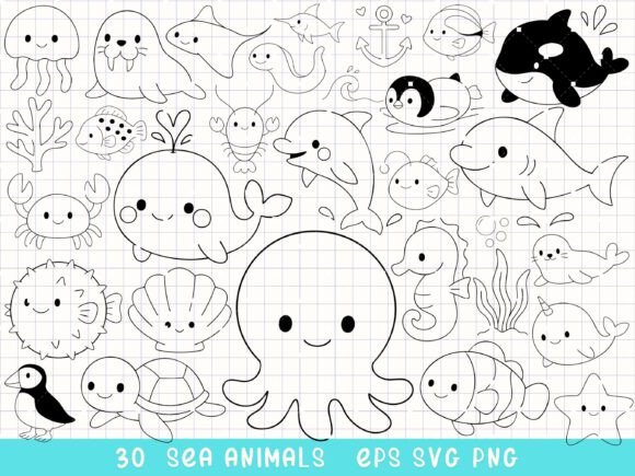 Download Sea Animals Clipart Ocean Animal Svg - Sea animals clipart Collection