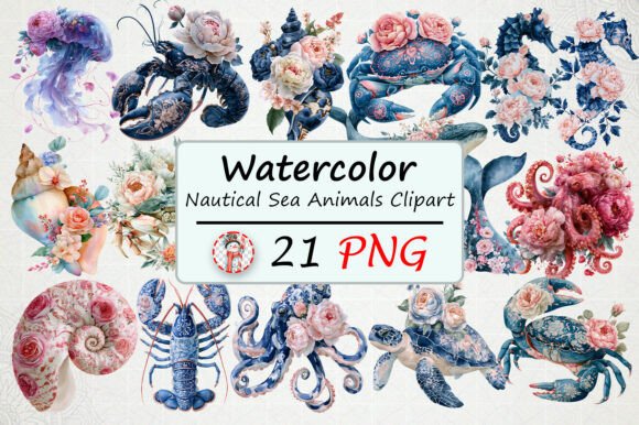 Download Nautical Sea Animals Clipart - Sea animals clipart Collection