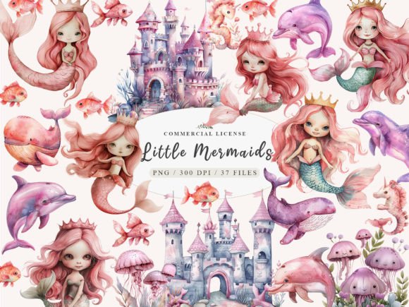 Download Little Mermaid Png, Sea Animals Clipart - Sea animals clipart Collection