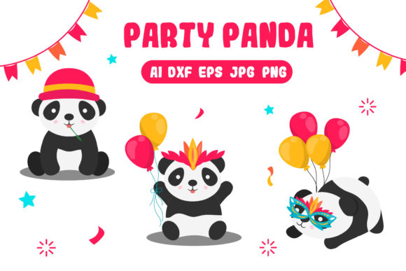 Download Panda Party Cute Animal Graphic Design - Animal graphic Collection