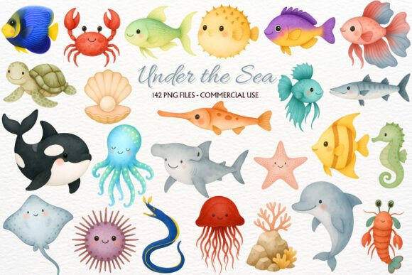 Download Undersea Nursery Sea Animals Clipart PNG - Sea animals clipart Collection