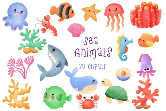 Download Cute Sea Animals Clipart - Sea animals clipart Collection